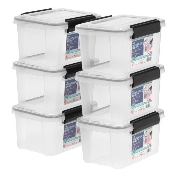IRIS USA 6.5 Qt. WEATHERTIGHT® Storage Box, Clear, 6 Pack OR 1 Pack