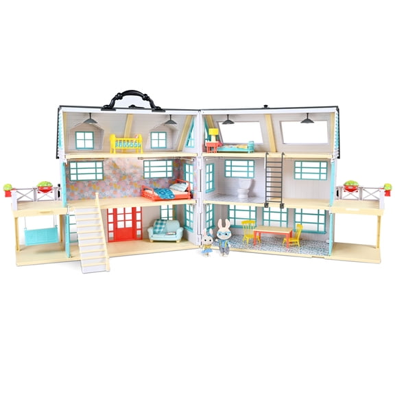 Honey Bee Acres 15 inch Tall Buzzby Farmhouse, 51 Piece Doll Playset, Ages 3 