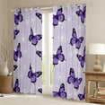 thumbnail image 2 of Manfei Purple Butterfly Print Black Out Curtains, Romantic Dandelion Flower Curtains Pack of 2 (42x63 Each), Vintage French Style Bedroom Curtains, Curtains and Drapes Home Decor, 2 of 6