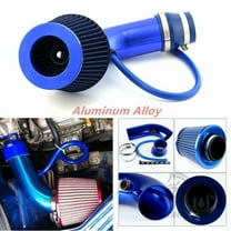 Car Cold Air Intake System Turbo Induction Pipe Tube Kit 76mm/3Inch Car Accessories With Air Filter Aluminum Universal(Blue)