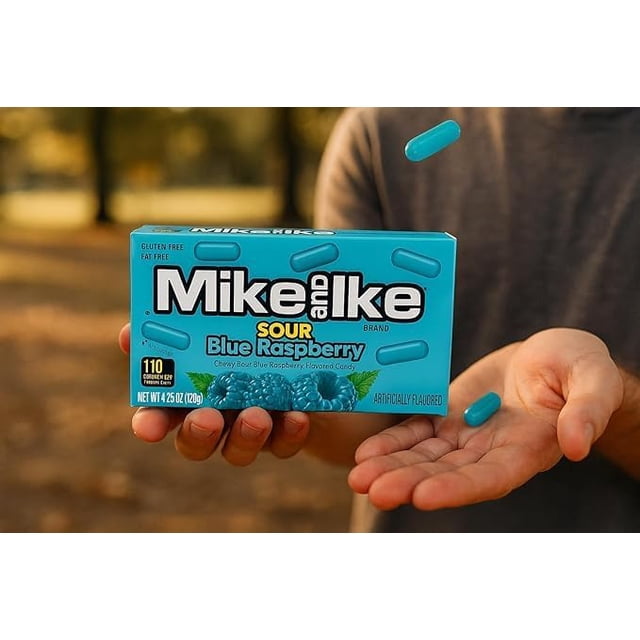 Mike and Ike Sour Blue Raspberry – theater boxes - (12 pack) – 8 BOXES