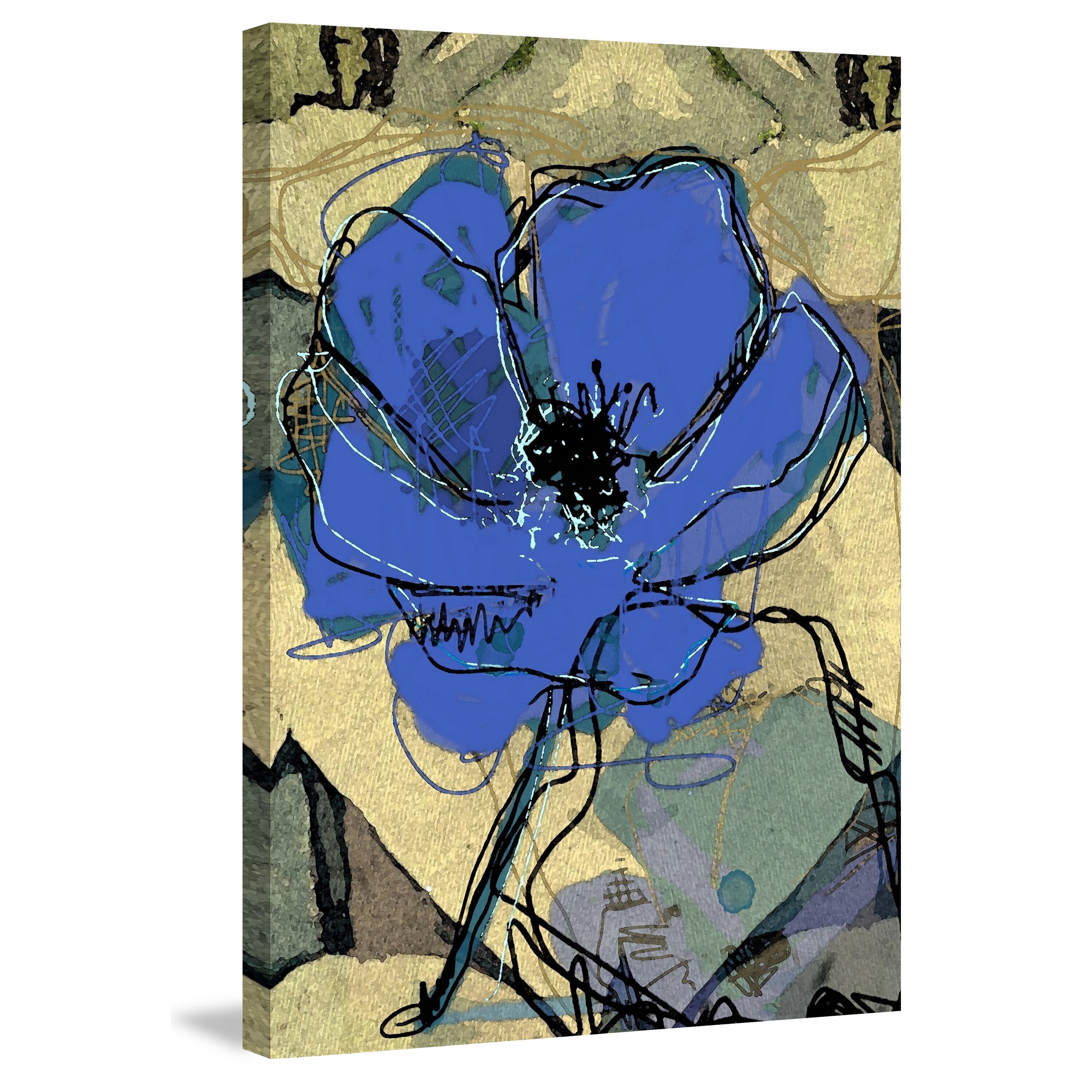 Sketch Ultramarine Painting Print on Wrapped Canvas