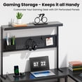 thumbnail image 3 of UPGO 52 Inch L Shaped Carbon Fiber Gaming Corner Desk with Power Strip, Adjustable Monitor Stand, Pegboard & Storage Shelves, Reversible Computer Desk for Bedroom Office Gaming, 3 of 6