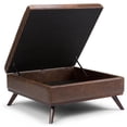 thumbnail image 3 of Allora Faux Air Leather Square Coffee Table Ottoman in Chestnut Brown, 3 of 9