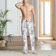 thumbnail image 2 of Pofeuu Lavender Flowers Print Men's Pajama Pants, Soft Lounge Pajama Pants with big pockets for Men Plaid Pj Bottoms-Small, 2 of 6