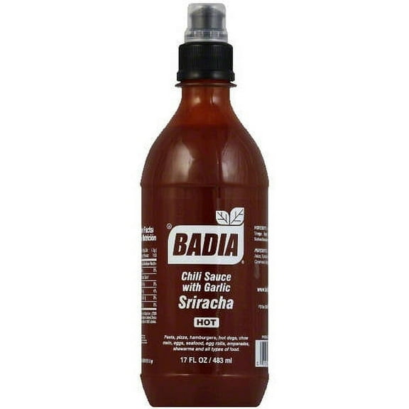 Badia Hot Sriracha Chili Sauce with Garlic, 17 fl oz, (Pack of 6)