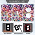 thumbnail image 3 of Yayeee Toggle Light Switch Wall Plate 1-Gang 4.5"x2.7" Home Decorative Outlet Cover, Black Colorful Circles, 3 of 7