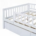 thumbnail image 4 of Full Size Wood Platform Bed with Two Drawers, White, for Bedroom, 4 of 17