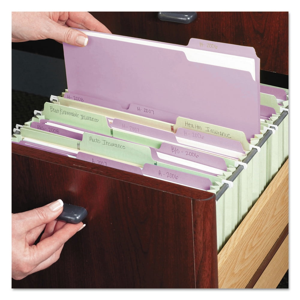 Smead Colored File Folders 1/3-Cut Tabs Letter Lavender 100/Box 12443