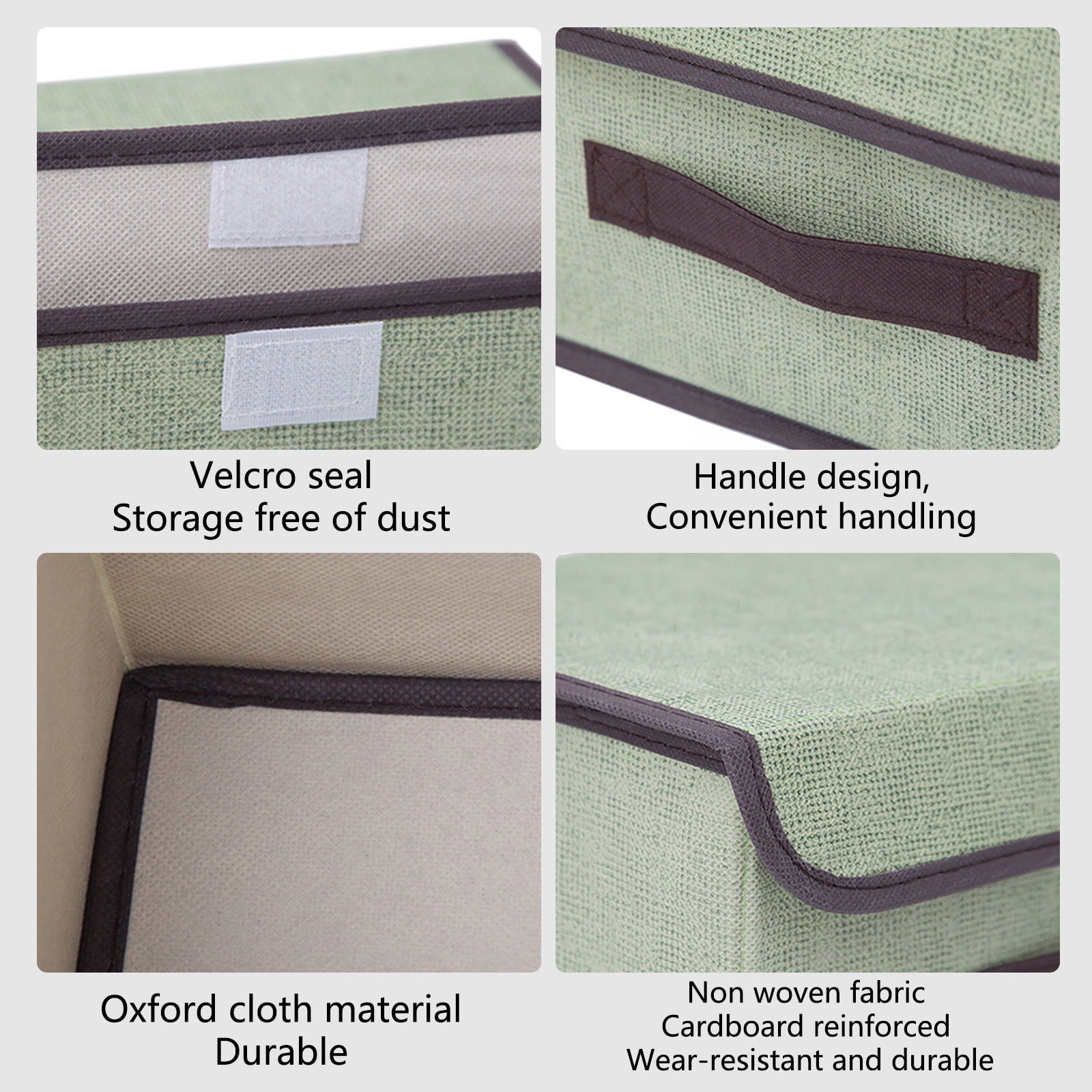 Bizhua Brown: Large + Small - Storage Box Foldable Clothes and Miscellaneous Portable Dust-Proof Storage Box with Lid Folding Storage Box (Large + Small)Storage Box Foldable Clothing Sundries