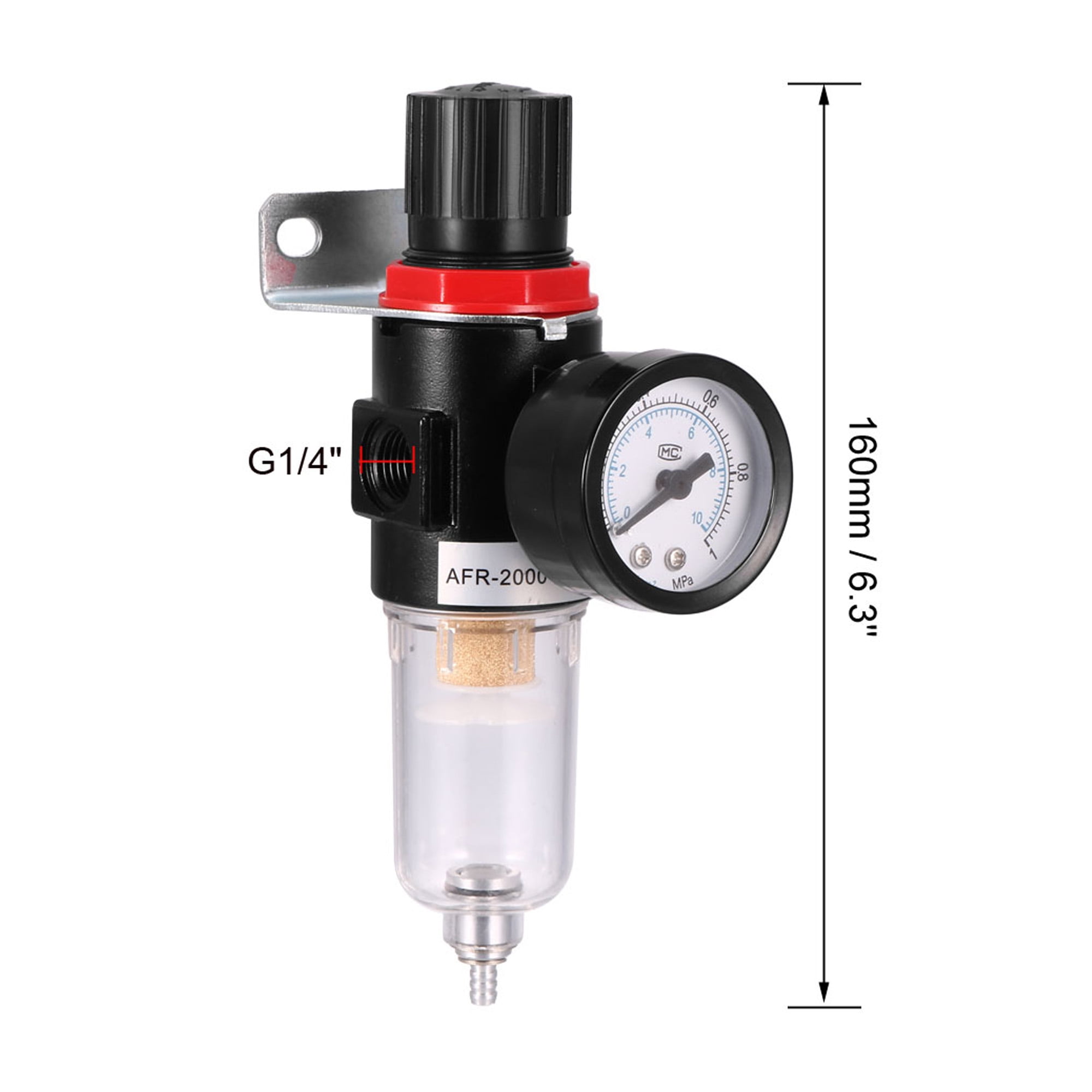 G1/4'' Air Pressure Oil Water Separator Filter Kits Gauge Replacement style2 