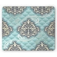 thumbnail image 1 of Victorian Mouse Pad, Rococo Style Design Tiles Romantic Diamond Swirls, Rectangle Non-Slip Rubber Mousepad, Pale Blue Ivory, by Ambesonne, 1 of 2
