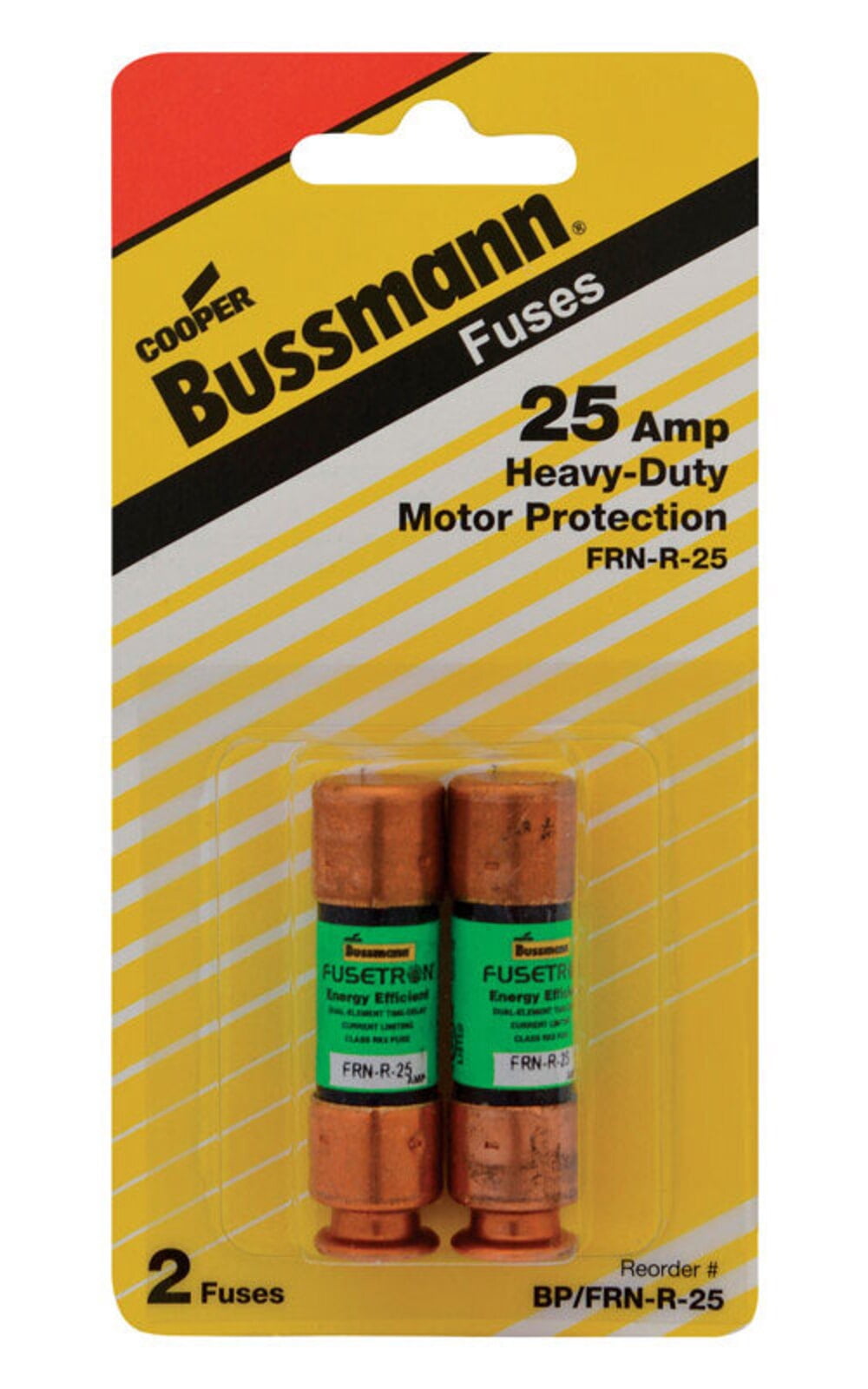 Bussmann 25 amps Dual Element Time Delay Fuse 2 pk - Total Qty: 1; Each Pack Qty: 2; Total Items Rec: 2