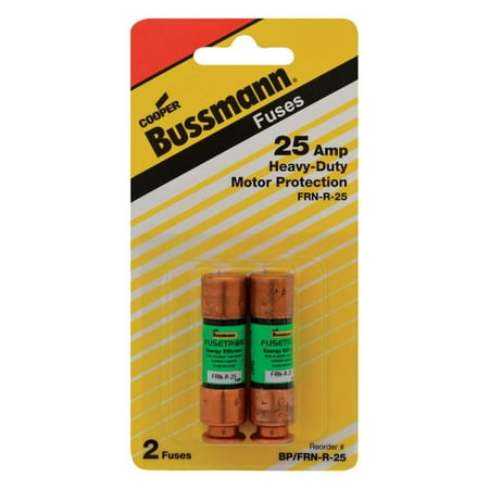 Bussmann 25 amps Dual Element Time Delay Fuse 2 pk - Total Qty: 1; Each Pack Qty: 2; Total Items Rec: 2