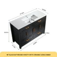 thumbnail image 6 of 48" Black Bathroom Vanity with Ceramic Sink Combo, Abundant Storage Cabinet -4 Soft close doors and 4 drawers, 6 of 10