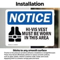 thumbnail image 3 of (2 Pack) Hi-Vis Vest Must Be Worn In This Area OSHA Notice Sign, 3 of 7