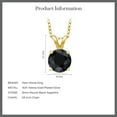 thumbnail image 5 of Gem Stone King 18K Yellow Gold Plated Silver Black Sapphire Pendant Necklace for Women (1.15 Cttw, Gemstone September Birthstone, Round 6MM, With 18 inch Silver Chain), 5 of 5