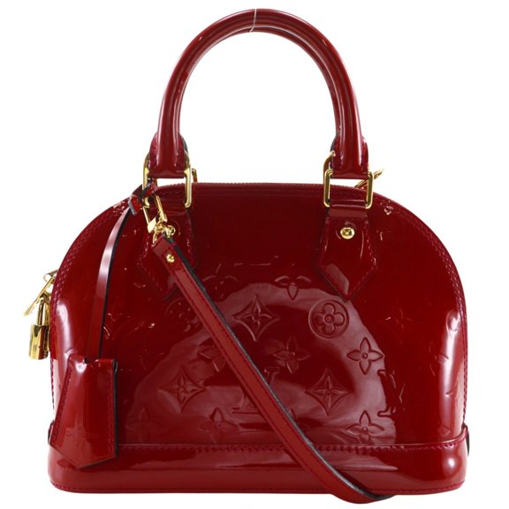 Pre-Owned Louis Vuitton Alma BB Handbag, 2-Way Shoulder Bag, M91606, Monogram Vernis, Pomme...