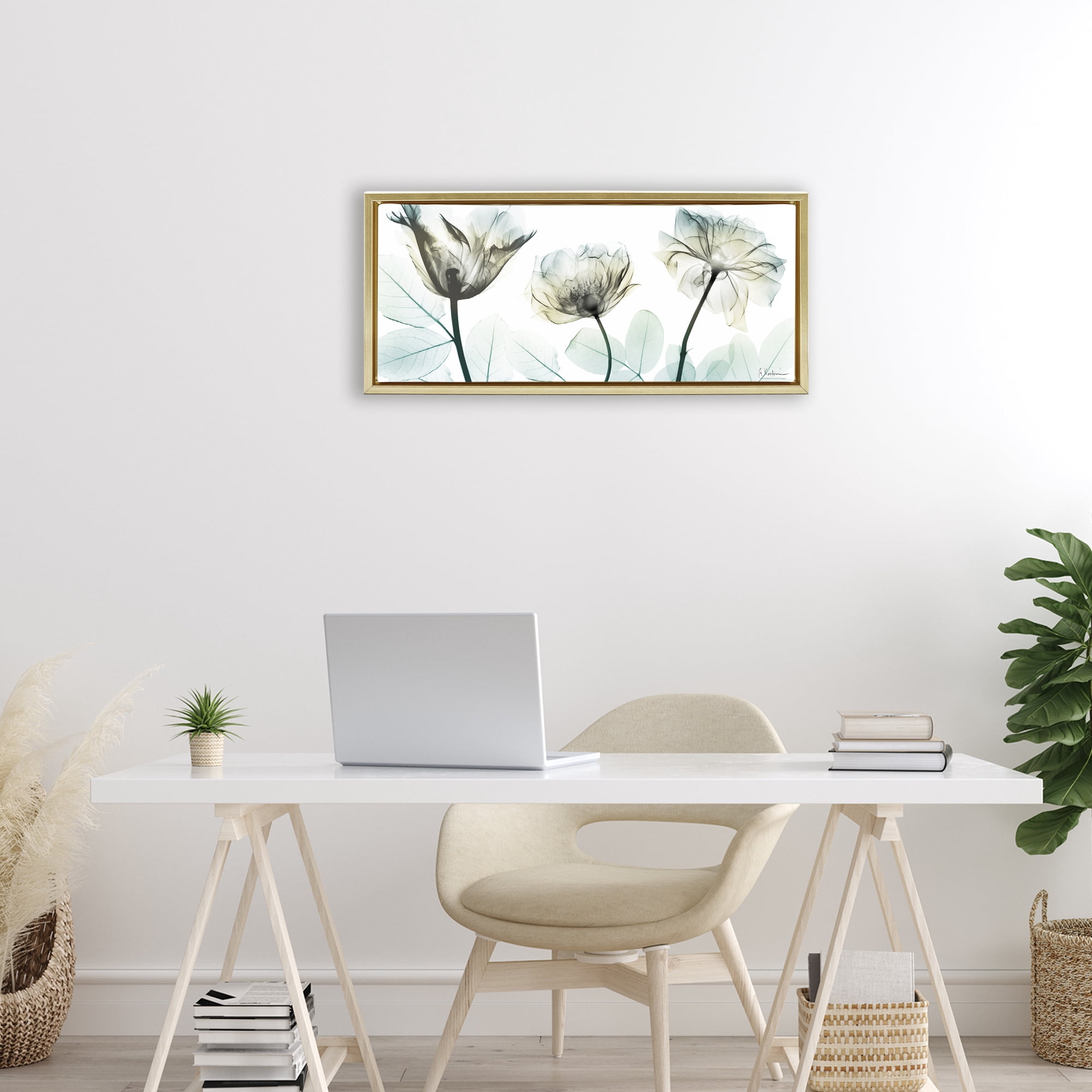 Stupell Industries Jewel of Passion Flowers Gold Framed Floater Canvas Wall Art, design by Albert Koetsier