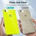 thumbnail image 5 of for iPhone SE Case 3rd Generation 2022/2020/2nd, iPhone 7/8 Case Clear, Transparent Thin Slim Flexible TPU Cute Cover Aesthetic Design, Soft Silicone for Women Girl, Neon Yellow, 5 of 14