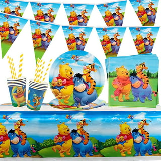 6Pcs Winnie The Pooh Honeycomb Centerpieces 3D Table Decorations Bear Table  Decor Birthday Party Supplies Paper Pom Poms Flower