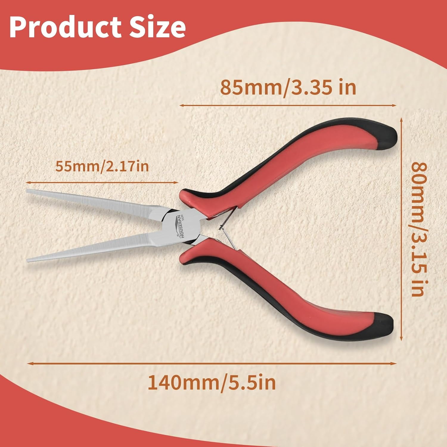 5.5"-5 Pack Long Needle Nose , Mini Long Nose Precision with Spring Loaded, Fine Tip Jewelry for Jewelry Making, Electronics, 3D Printing, DIY, Craft, Repairing