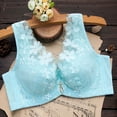 thumbnail image 2 of Siilsaa Bras for Women No Underwire Sexy Lingerie for Women,Floral Lace Lingerie Blue,34C, 2 of 5