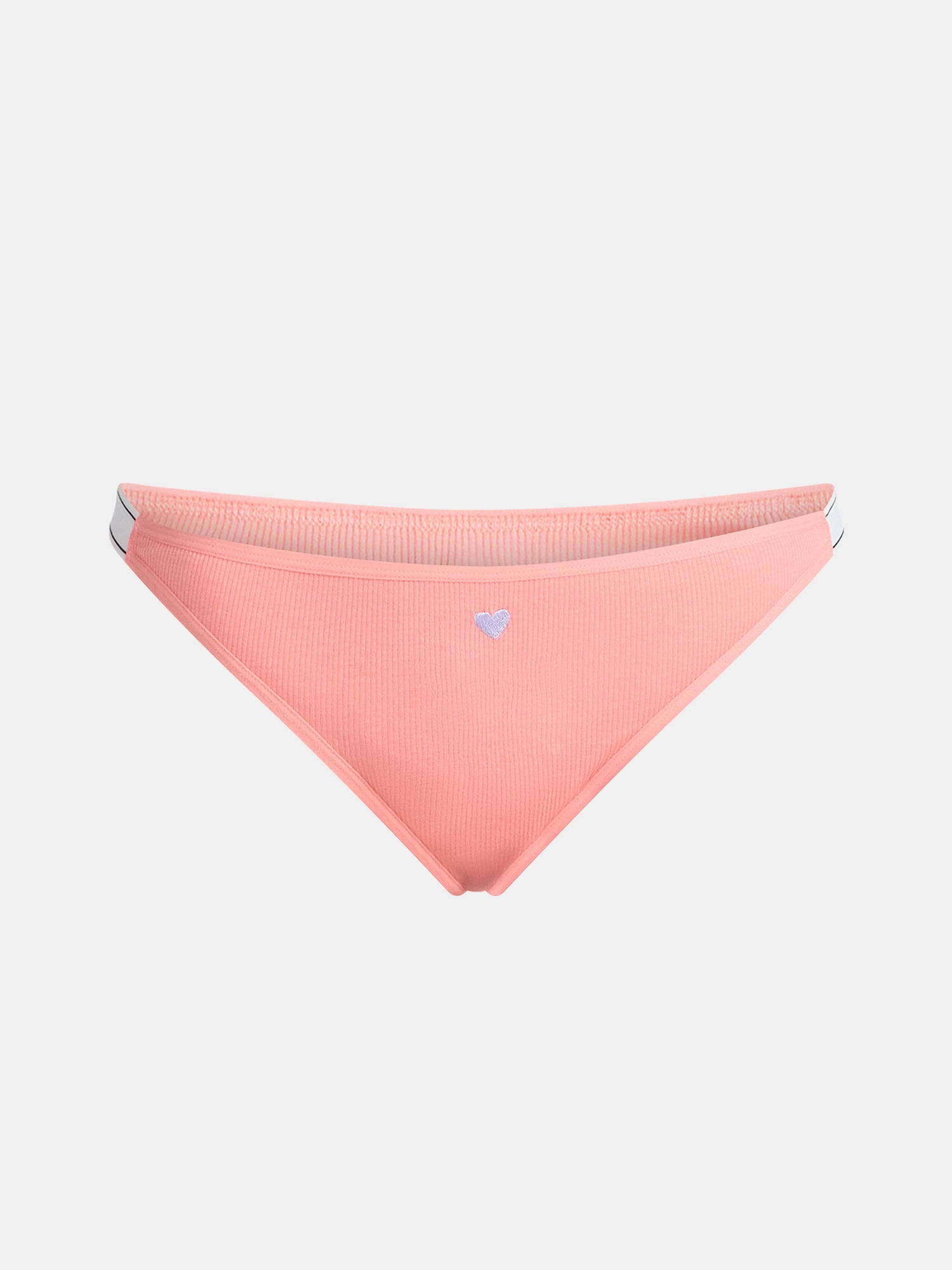 No Boundaries Cotton Stretch Ribbed Thong Panties, 5-Pack, Women’s