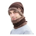 thumbnail image 1 of Men‘S Winter Hat Cap Collar Set Plus Velvet Thick Knit Hat And Muffler, 1 of 4