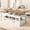 White + Brown, variant on 47.2" Farmhouse Lift Top Coffee Table with 2 Drawers, Wood Center Table with Hidden Compartment & Hydraulic Lifting Mechanism, Multi-Functional Storage Tea Table for Living Room, Brown