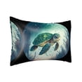 thumbnail image 2 of JUNZAN Watercolor Turtle5 Silk Pillowcase for Hair and Skin,Cooling Sleep Both Sides Silk Satin Pillow Covers with Zipper for Women Men, 2 of 8