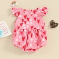 thumbnail image 2 of Bagilaanoe Newborn Baby Girl Summer Rompers Heart Print Sleeveless Bodysuits 3M 6M 9M 12M Infant Ruffle One Piece Jumpsuit, 2 of 7