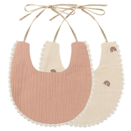 

YEUHTLL Double Side Printing Bib Baby Tassel Saliva Towel Photography Props Feeding Burp Cloth Bandana Scarf for Newborn Infants