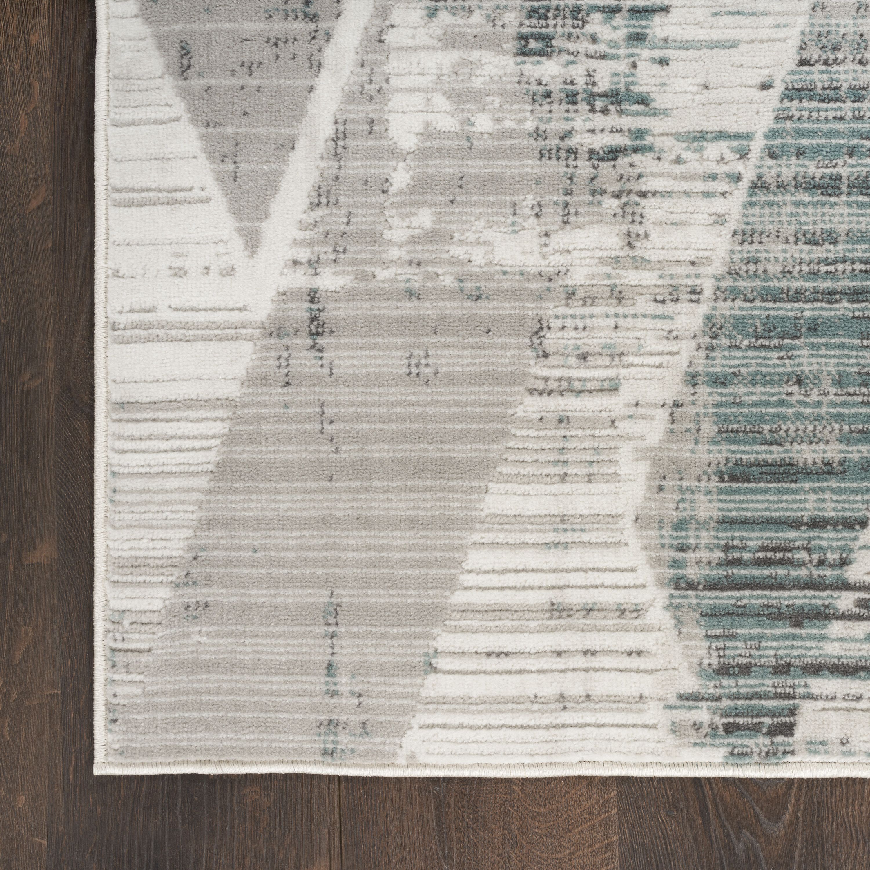 Nourison Thalia 2'2" x 8' Grey/Beige Modern & Contemporary Indoor Rug