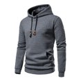 thumbnail image 1 of Sudadera básica con capucha para hombre, informal, de manga larga, a cuadros, 1 of 5