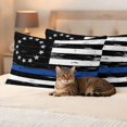 thumbnail image 3 of Independence Day Pillow Covers 2 Pack Watercolor U. S. Flag Cute Rottweiler Butterfly Retro Pillowcase Waterproof Outdoor Throw Pillow Cover for Patio Balcony Rectangular Cushion 20”x12”, 3 of 9