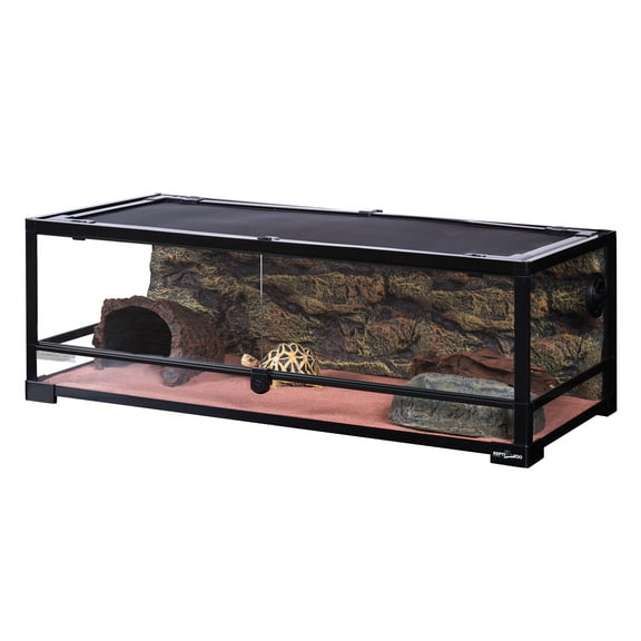 REPTI-ZOO Reptile Glass Terrarium with Double Hinge Door 36" x 18" x 12.6"(35 Gallon)