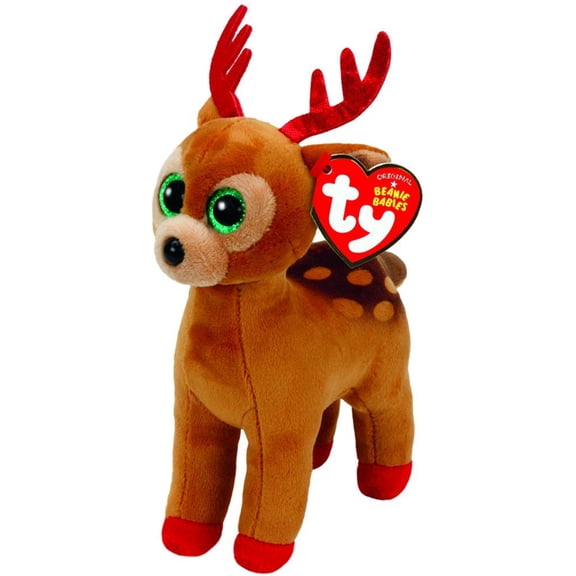 Cp Ty Beanie Babies - Tinsel the Reindeer Christmas (Glitter Eyes) Small 6" Plush