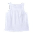 thumbnail image 3 of NAISIBABY Boys Girls Outfits 2-Piece, Solid Color Pleated Tank Tops and Elastic Shorts Summer Cotton Casual Sets White 9-12Months, 3 of 8