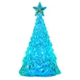 thumbnail image 2 of Lighted Turquoise Glass Christmas Tree Decor with Star Topper, Festive Tabletop Decor for Home and Holiday Season Ambiance - Clear, 2 of 4