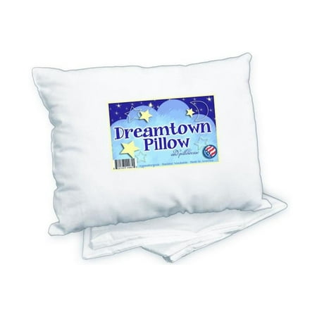 Dreamtown Kids Toddler Pillow With Pillowcase 14x19 White Small