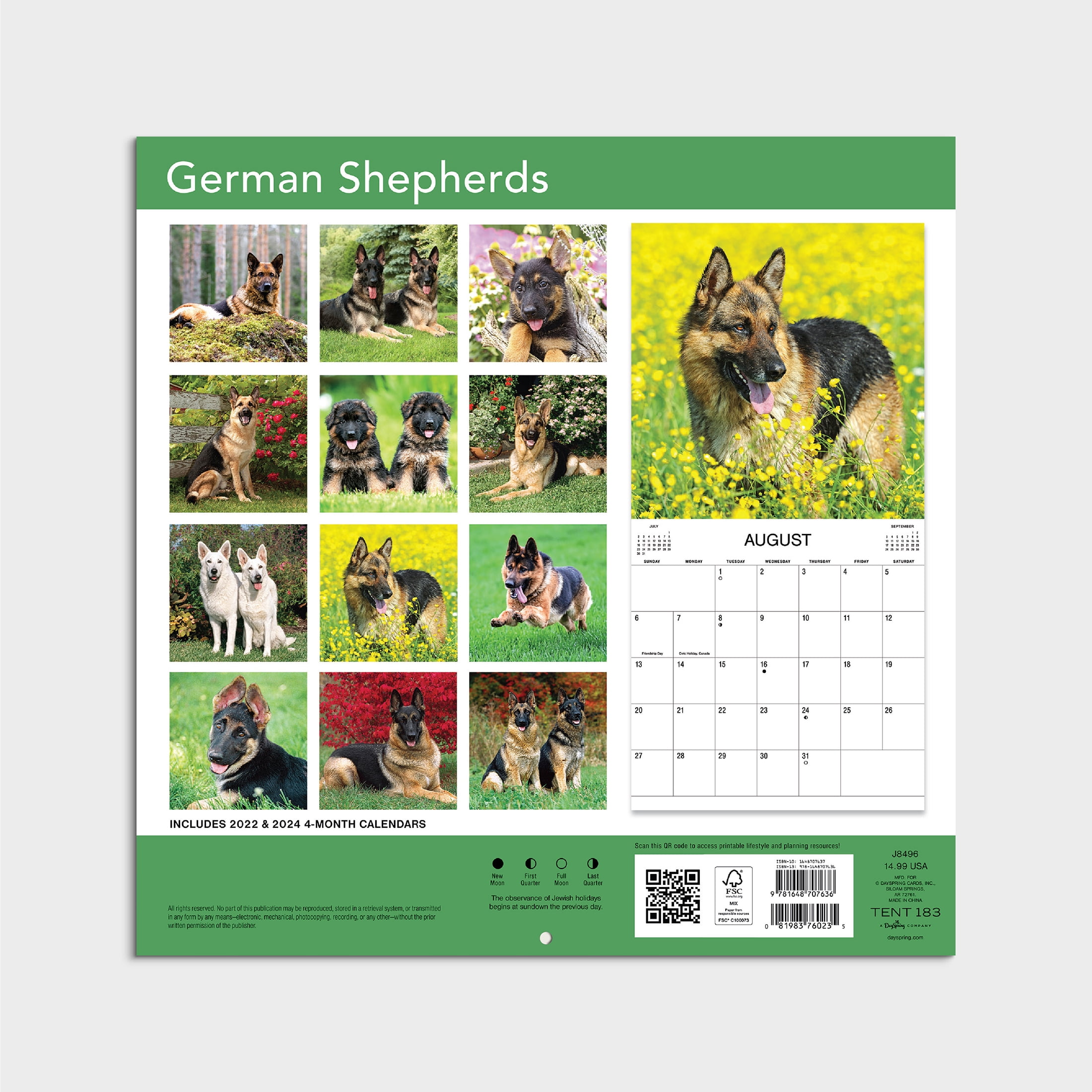 2023 - 12 Month Calendar-German Shepherd - 12x12 Hanging Wall Calendar by DaySpring