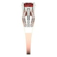 thumbnail image 3 of 1.27 ctw Solitaire with Zirconia Diamond Accents Anniversary Ring for Women | Round Cut Natural Garnet | Hyperallergenic Solid 18K White/Rose Gold, 3 of 5