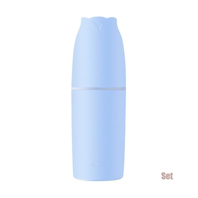 Juego de cepillo de dientes de viaje portátil, taza de almacenamiento de pasta de dientes, accesorios de baño Afortunado Sencillez