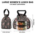thumbnail image 5 of Pioneer Flower Floral Print Pattern Drawstring Lunch Bag Women - Drawstring Lunch Bag Insulated for Work Office - Stain-Resistant Large Lunchbags for Women with Multi-Pockets, 5 of 6