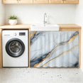 thumbnail image 3 of Gray Marble Sink Skirt 11"Wx13"L, Dustproof Under Sink Curtain with Self Adhesive Tape, Modern Ink Painting Art Abstract Cabinet Curtain Cover for Bathroom Vanity, RV, Kitchen Cabinet Storage Shelf, 3 of 9