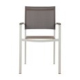 thumbnail image 2 of Fifi 21 Inch Set of 6 Dining Chairs, Aluminum Frame, Gray Textilene Fabric- Saltoro Sherpi, 2 of 5