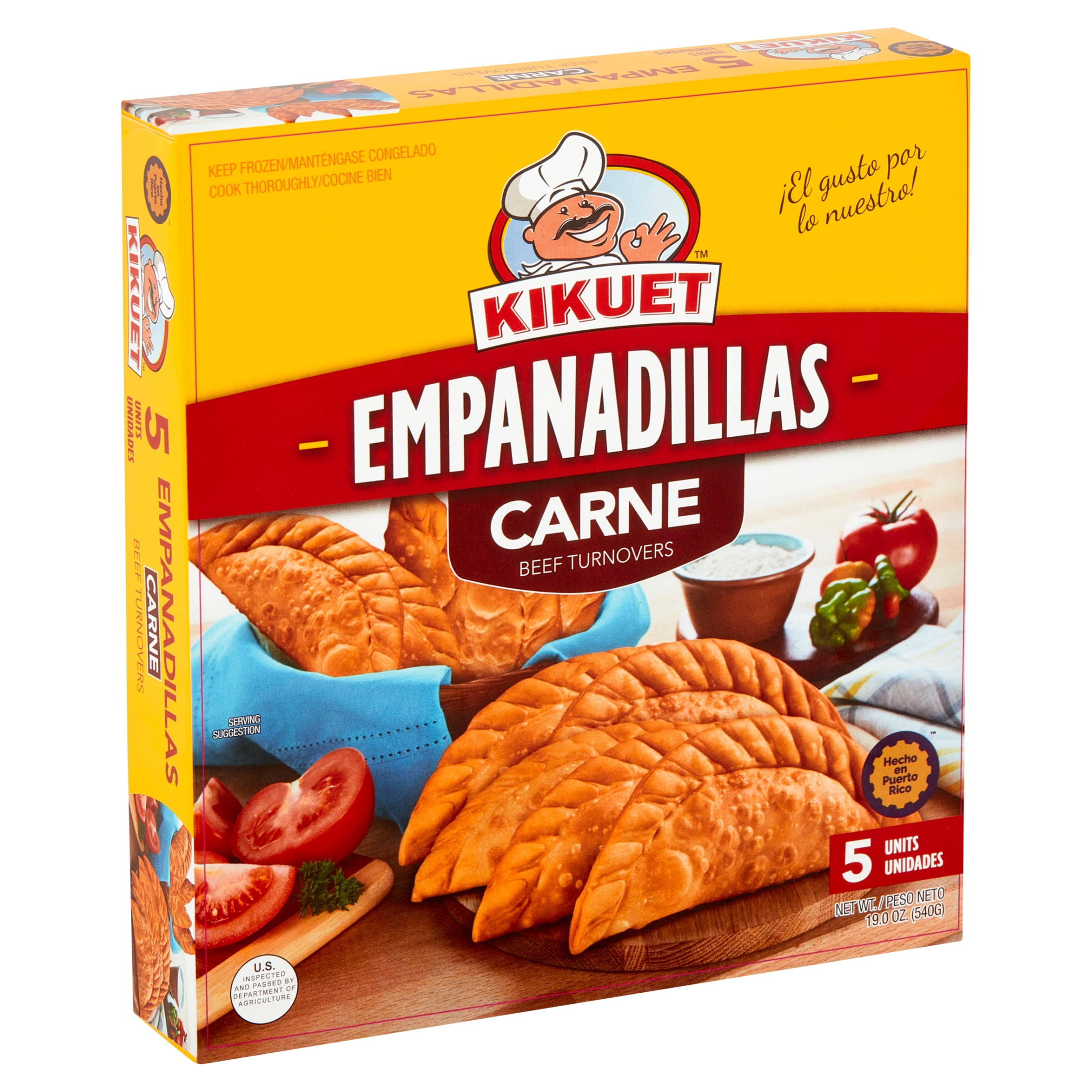 Kikuet Beef Turnovers, Empanadilla de Carne Artesanal 5 Pack, (Frozen)