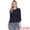Dark Blue, variant on Women's Peplum Crew Neck 3/4 Sleeve Ruffle Pullover Blouses L Dark Blue