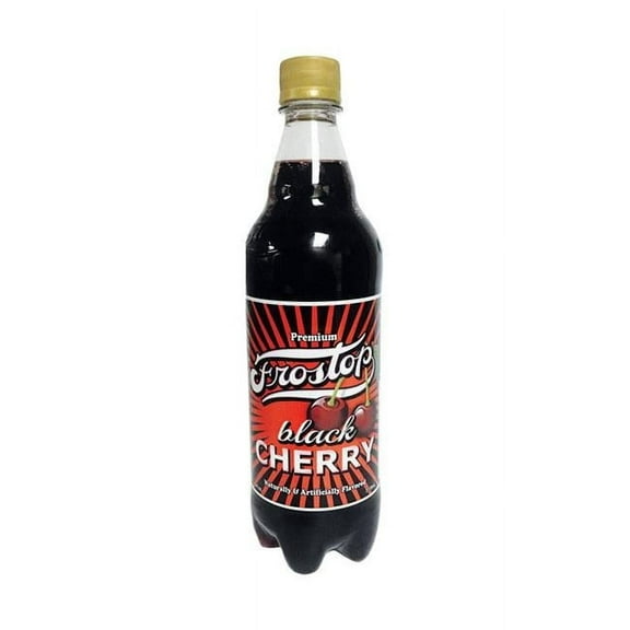 Frostop 9469545 24 oz Cherry Soda Bottle, Black - Pack of 24